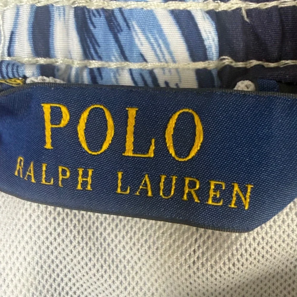 Polo Ralph Lauren Swim Trunks Mens Large Navy Blue Tropical Floral Drawstring‎
